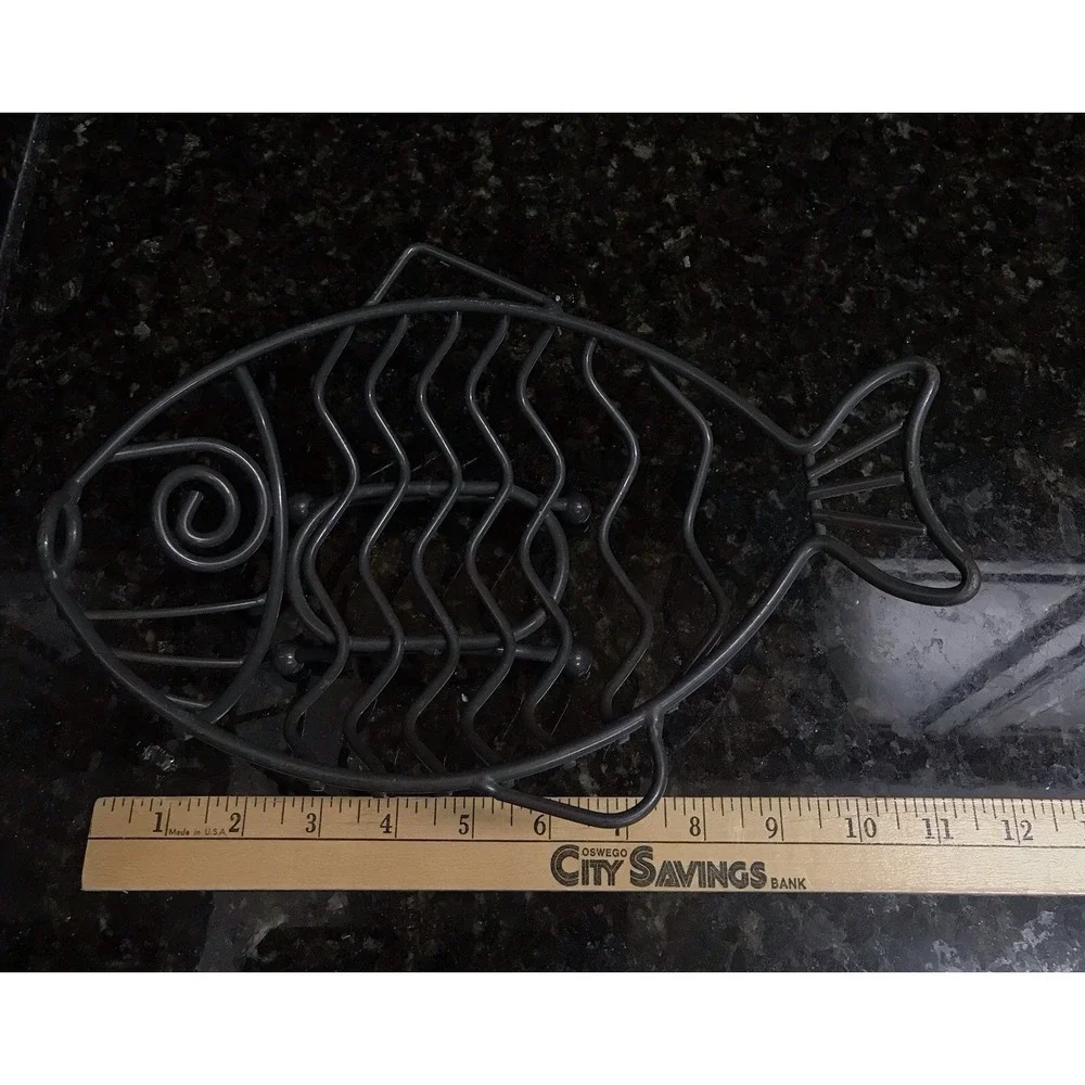 Fish Shaped Fruit Bread Basket Rack‎ Oval Metal Bowl Centerpiece Pewter